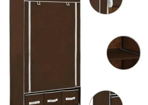 Șifonier, maro, 87 x 49 x 159 cm, material textil - 2/5