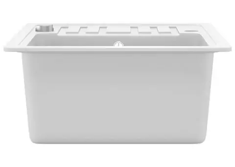 Chiuvetă de bucătărie din granit, alb, bazin unic - 5/5