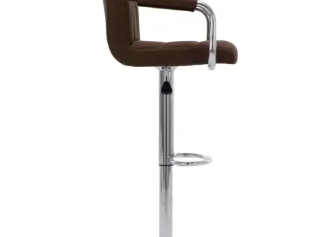 Scaune de bar, 2 buc., maro, material textil - 4/5