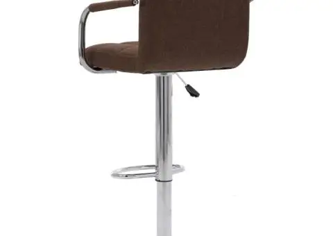 Scaune de bar, 2 buc., maro, material textil - 5/5