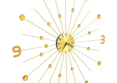 Ceas de perete, auriu, 70 cm, metal - 3/5