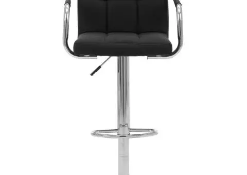 Scaun de bar, negru, material textil - 2/5