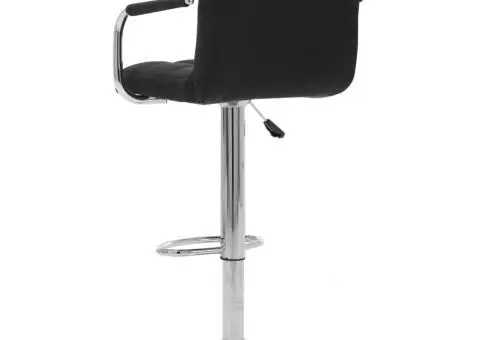 Scaun de bar, negru, material textil - 4/5