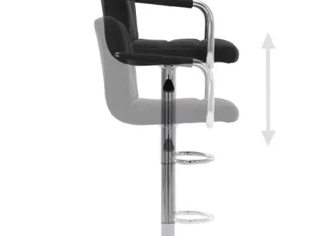 Scaun de bar, negru, material textil - 5/5