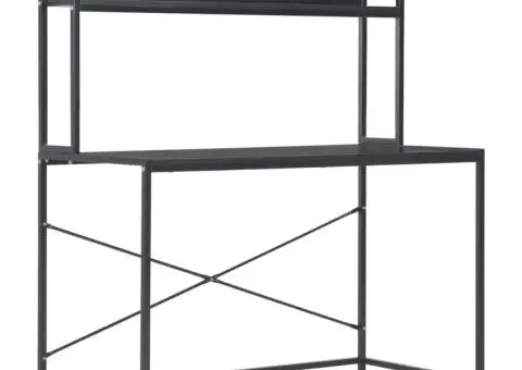Birou de calculator, negru, 120 x 60 x 138 cm - 2/5