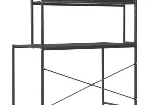 Birou de calculator, negru, 120 x 60 x 138 cm - 4/5