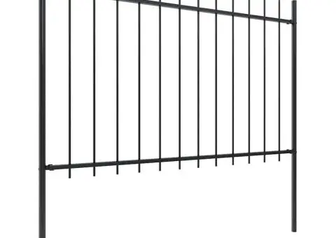 Gard de grădină cu vârf ascuțit, negru, 1,8 m, oțel - 2/5