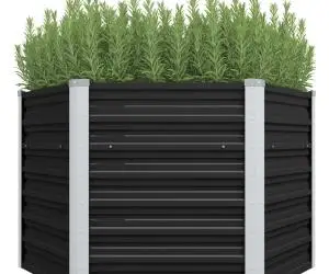 vidaXL Strat înălțat de grădină antracit 129x129x77 cm oțel galvanizat
