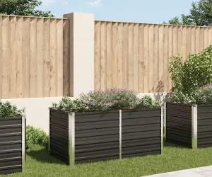 vidaXL Strat înălțat de grădină antracit 160x80x77 cm oțel galvanizat