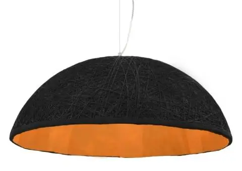 Lampă suspendată, negru și auriu, Ø70 cm, E27 - 1/5