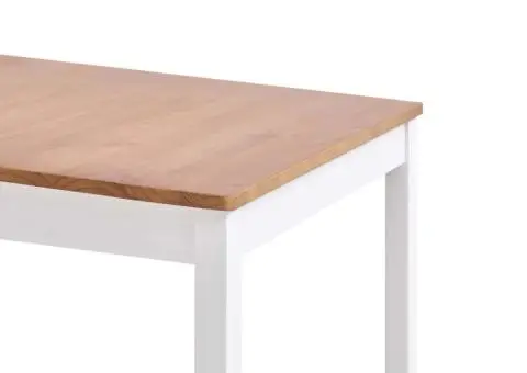 Masă de bucătărie, alb și maro, 180 x 90 x 73 cm, lemn de pin - 4/5