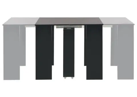 Masă de bucătărie extensibilă, negru extralucios, 175x90x75 cm - 3/5