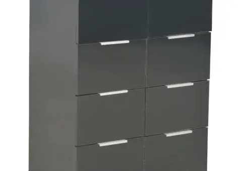 Dulap, negru extralucios, 60x35x80 cm, lemn prelucrat - 2/5