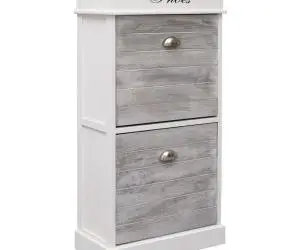 vidaXL Pantofar, gri, 50x28x98 cm, lemn de paulownia