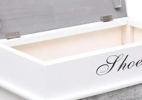 Pantofar, gri, 50x28x98 cm, lemn de paulownia - 5/5