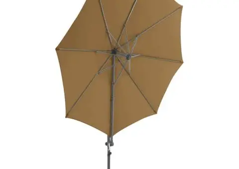 Umbrelă de soare de grădină, bază portabilă, taupe - 4/5