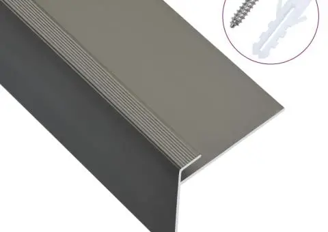 Profile trepte în formă de F, 15 buc., maro, 90 cm, aluminiu - 1/5