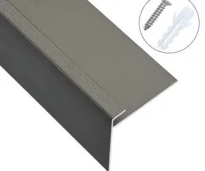 vidaXL Profile trepte în formă de F, 15 buc., maro, 90 cm, aluminiu