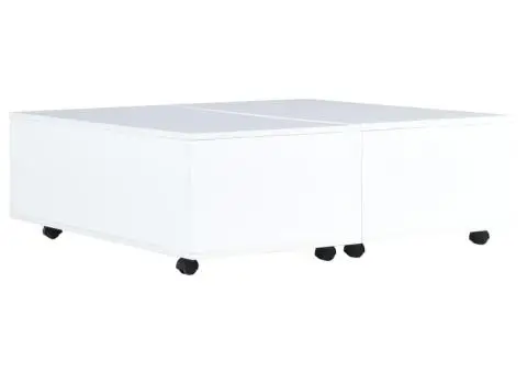 Măsuță de cafea, alb foarte lucios, 100 x 100 x 35 cm - 2/5
