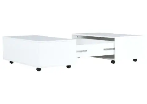 Măsuță de cafea, alb foarte lucios, 100 x 100 x 35 cm - 3/5