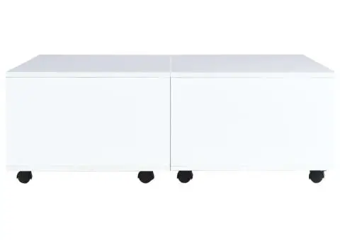 Măsuță de cafea, alb foarte lucios, 100 x 100 x 35 cm - 4/5