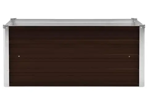 Strat înălțat de grădină, maro, 100x40x45 cm, oțel galvanizat - 4/5