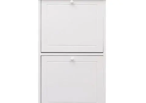 Pantofar, alb, 50x28x98 cm, lemn de paulownia - 2/5