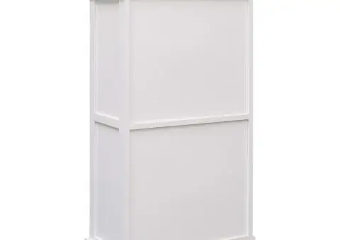 Pantofar, alb, 50x28x98 cm, lemn de paulownia - 3/5