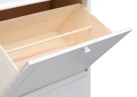 Pantofar, alb, 50x28x98 cm, lemn de paulownia - 5/5