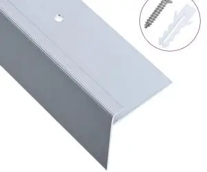 vidaXL Profile trepte formă de F, 15 buc., argintiu, 90 cm, aluminiu