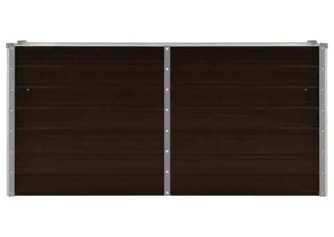 Strat înălțat de grădină, maro, 160x40x77 cm, oțel galvanizat - 4/5