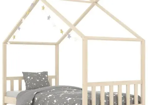 Cadru de pat pentru copii, 70 x 140 cm, lemn masiv de pin - 2/5