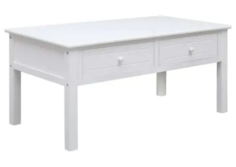 Măsuță de cafea, alb, 100 x 50 x 45 cm, lemn - 1/5