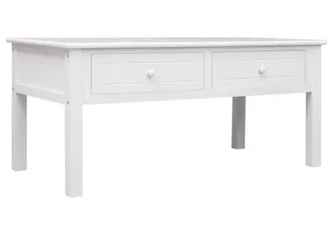 Măsuță de cafea, alb, 100 x 50 x 45 cm, lemn - 2/5