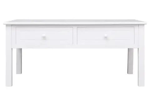 Măsuță de cafea, alb, 100 x 50 x 45 cm, lemn - 3/5