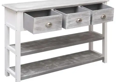 Dulap, gri antichizat, 115x30x76 cm, lemn - 2/5