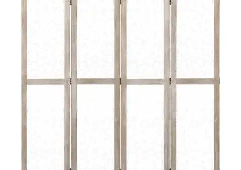 Paravan de cameră cu 4 panouri, alb, 140 x 165 cm, lemn masiv - 3/5