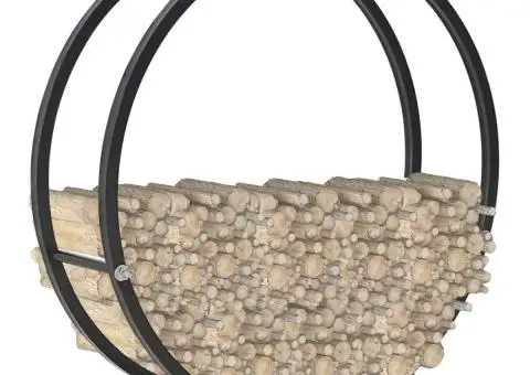 Rastel pentru lemne de foc, negru, 70x20x70 cm, oțel - 2/5