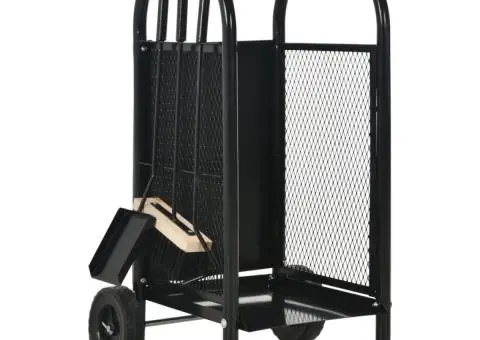 Cărucior lemne de foc, negru, 30x35x81 cm, oțel - 1/5