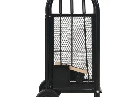 Cărucior lemne de foc, negru, 30x35x81 cm, oțel - 3/5