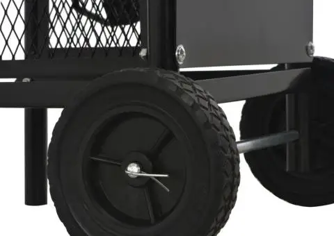 Cărucior lemne de foc, negru, 30x35x81 cm, oțel - 5/5