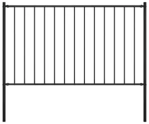 vidaXL Panou de gard cu stâlpi, negru, 1,7 x 1,25 m, oțel