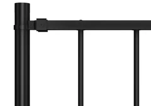 Panou de gard cu stâlpi, negru, 1,7 x 1,25 m, oțel - 3/4