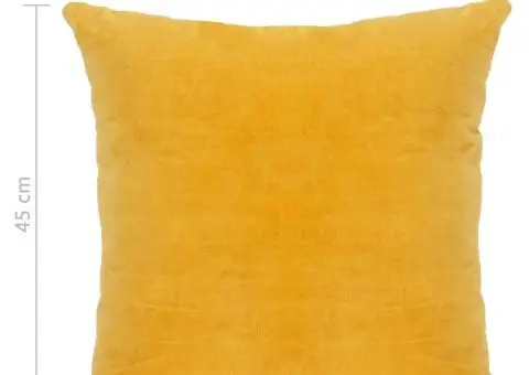 Perne decorative, 2 buc., galben, 45 x 45 cm, catifea bumbac - 5/5