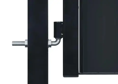 Poartă de gard, antracit, 100x81 cm, PVC și oțel - 3/4