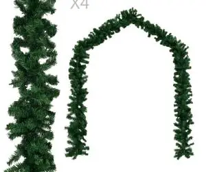 vidaXL Ghirlande de Crăciun, 4 buc., verde, 270 cm, PVC