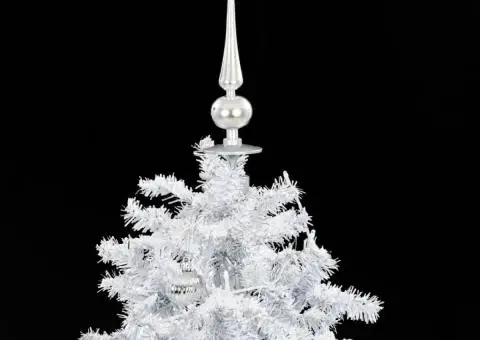 Brad de Crăciun cu ninsoare și bază umbrelă, alb, 140 cm - 5/5