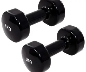 vida XL Gantere, 2 buc.,2x5 kg, fontă, negru
