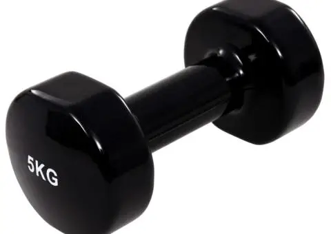 vida XL Gantere, 2 buc.,2x5 kg, fontă, negru - 2/5