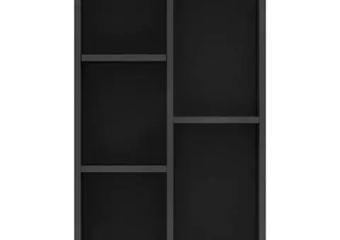 Bibliotecă/Dulap, negru, 50x25x80 cm, lemn prelucrat - 4/5